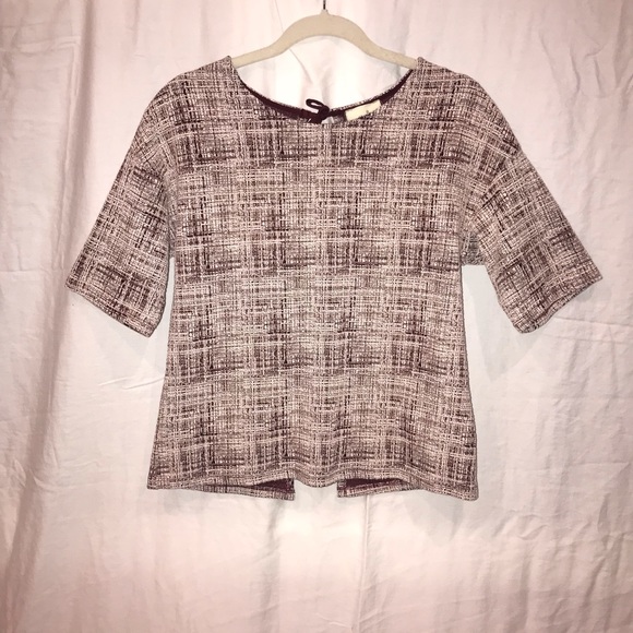 NWT Anthropologie Maroon and White Shirt - Picture 1 of 4